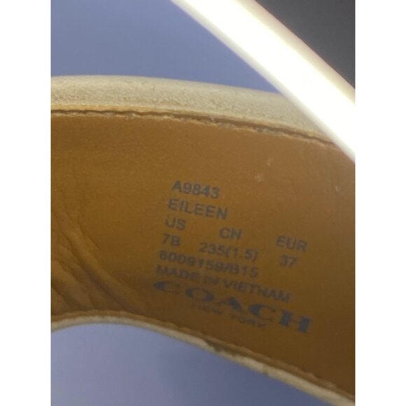 Coach Women's 7 Eileen Turn lock Slide Sandals Ivory/Silver Buckle EU 37 - Picture 9 of 13